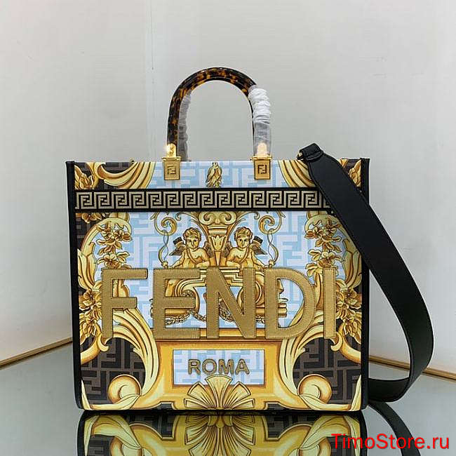 Fend1 X Varsace Tote Bag Black 35cm - 1