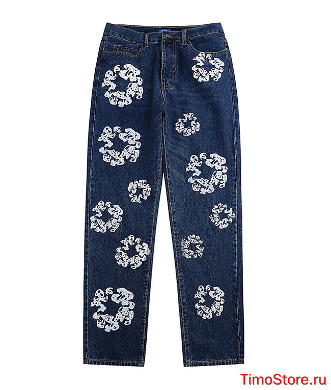 Kanye West Floral Print Denim Jeans - 1