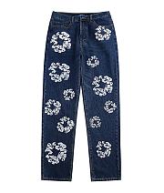 Kanye West Floral Print Denim Jeans - 1