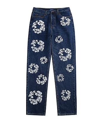 Kanye West Floral Print Denim Jeans