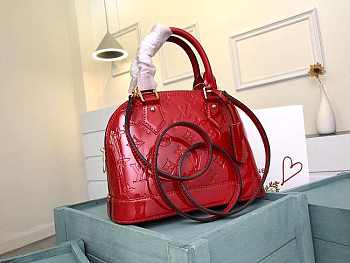 1ouis Vu1tton Alma BB Red M91585 Bagsaa 25 x 19 x 11 cm