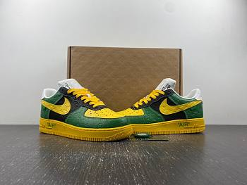 LouisVuitton x Nike Air Force green  and yellow