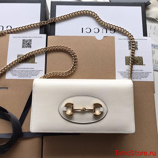 Gvcc1 Horsebit 1955 wallet with chain 621892 leather 19-10-4cm - 1