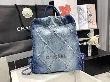 Chenel denim backpack 34x29x8cm 