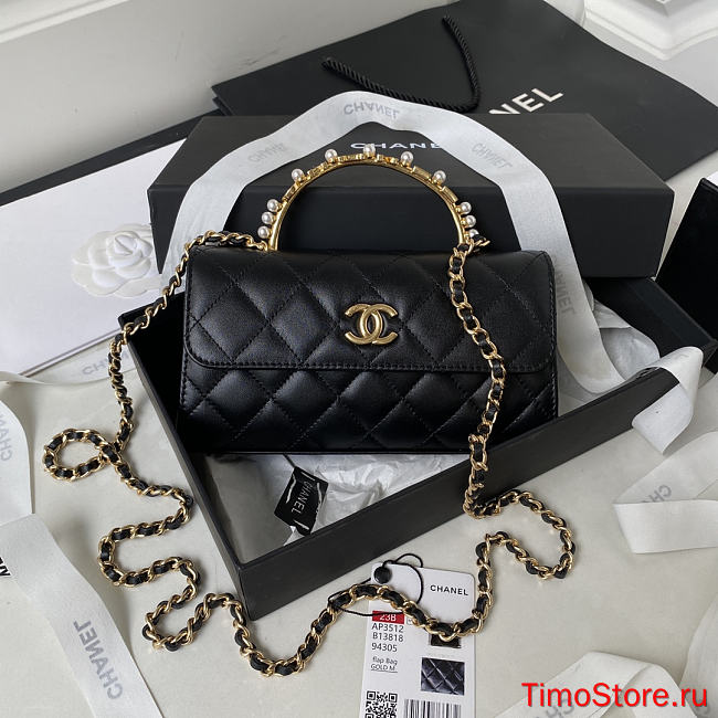 chene1 Handbag   Size:10x18x4.5cm black - 1