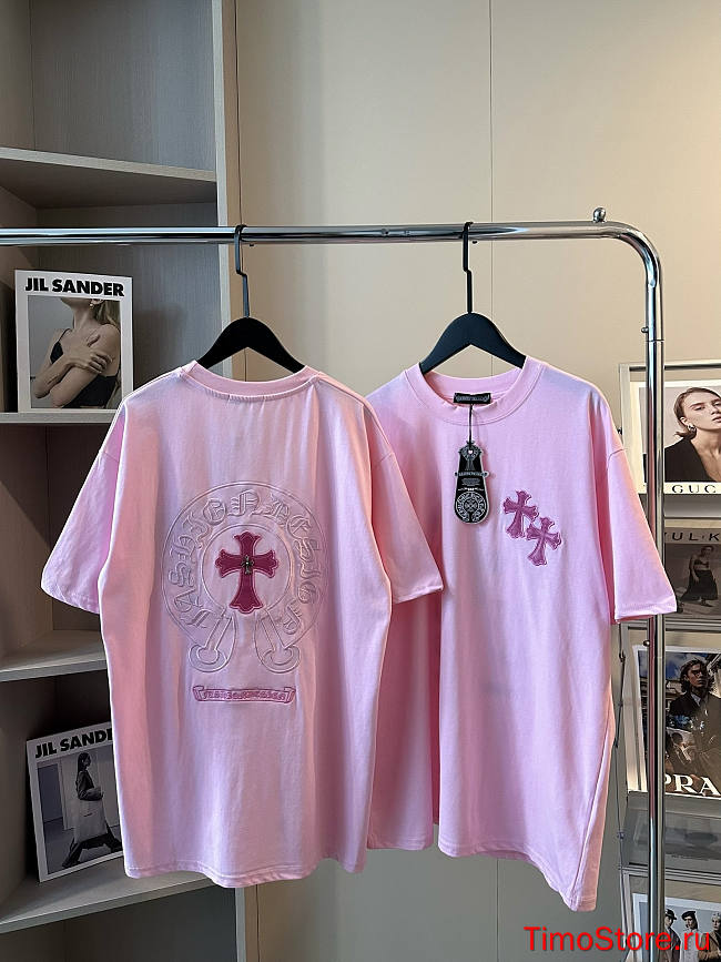 Chrome hearts shirt pink  - 1