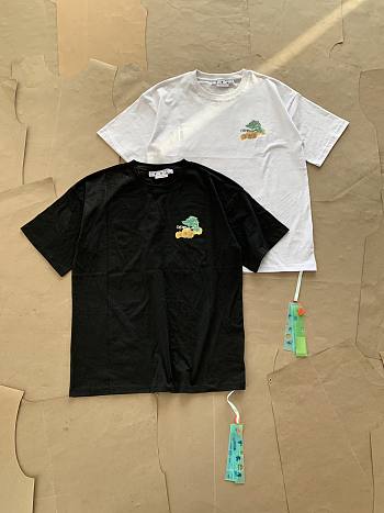 OFF-WHITE Hand-painted Oil Painting Watercolor Graffiti Arrow Short Sleeve T-shirt 