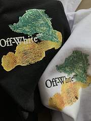 OFF-WHITE Hand-painted Oil Painting Watercolor Graffiti Arrow Short Sleeve T-shirt  - 5