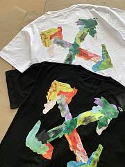 OFF-WHITE Hand-painted Oil Painting Watercolor Graffiti Arrow Short Sleeve T-shirt  - 2