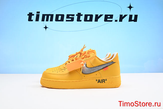 Nike Air Force 1 Low OFF-WHITE University Gold Metallic Silver DD1876-700 - 1