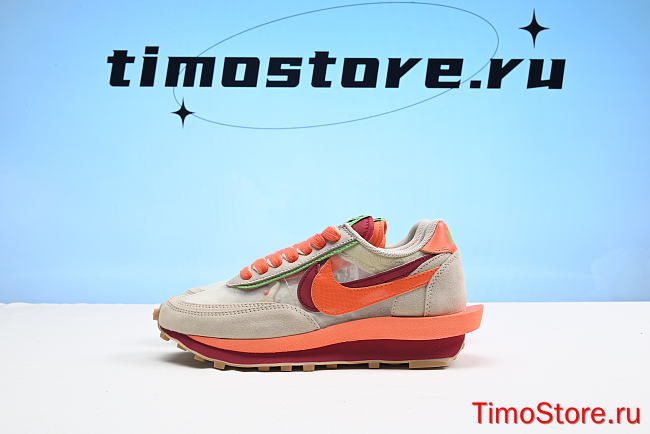 Nike LD Waffle sacai CLOT Kiss of Death Net Orange Blaze DH1347-100 - 1