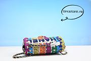 chene1 Printed Fabric Quilted Logo Single Flap Bag Multicolor 25cm - 2