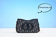 D1or CD Signature Hobo Mini Bag Blue 23cm - 1