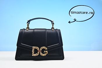Dolce & Gabbana Black Leather DG Amore 27cm