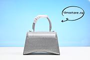 Ba1enciaga Hourglass Handbag XS Rhinestone Grey 23cm - 2
