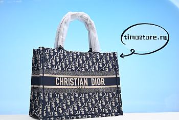 D1or Lady Oblique Canvas Book Tote 36.5CM