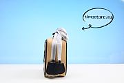 Chene1 CC Filigree Vanity Case Quilted Diamond Large Beige/Black 21cm  - 4