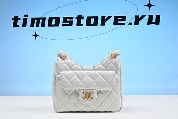 chene1 Small Hobo Bag white 17cm