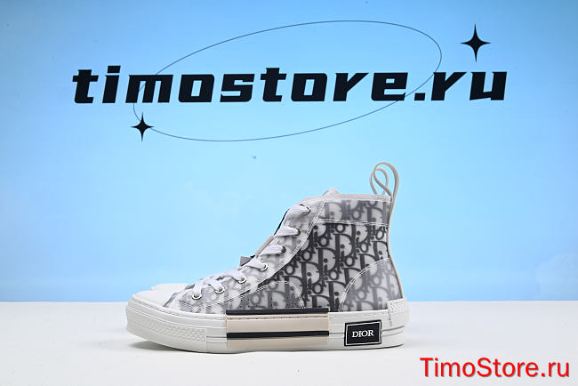 D1or B23 HIGH-TOP SNEAKER White and Black D1or Oblique Canvas 3SH118YNTH568  - 1
