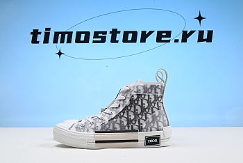 D1or B23 HIGH-TOP SNEAKER White and Black D1or Oblique Canvas 3SH118YNTH568 