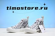 D1or B23 HIGH-TOP SNEAKER White and Black D1or Oblique Canvas 3SH118YNTH568  - 2