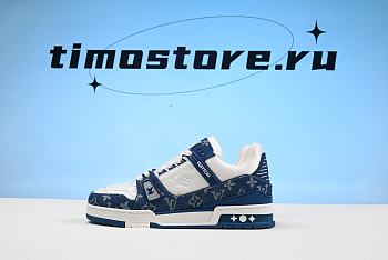 1ouis Vu1tton Traniner Monogram Denim White Blue 1A9JGZ