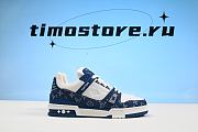 1ouis Vu1tton Traniner Monogram Denim White Blue 1A9JGZ - 4
