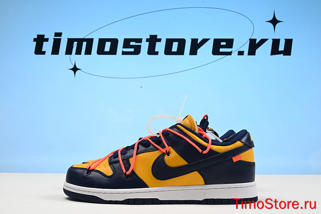 Nike Dunk Low Off-White University Gold Midnight Navy CT0856-700 - 1