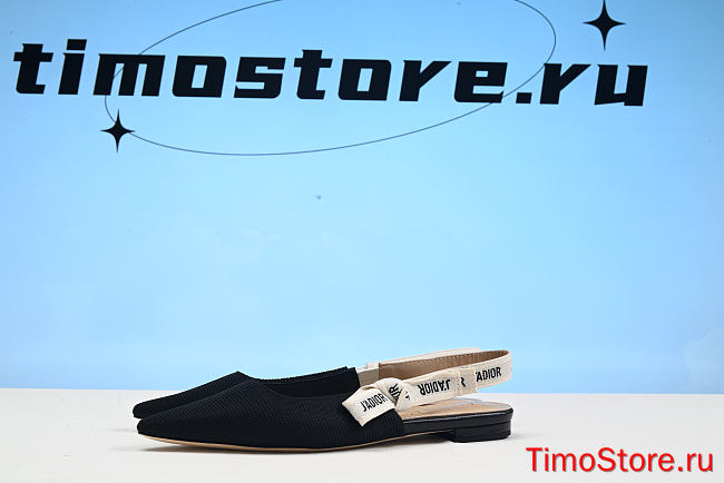Christian D1or Women's Black Flats  - 1