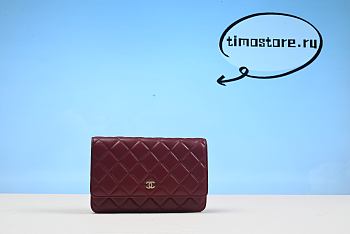 chene1 Classic Lambskin Wallet on Chain crossbody bag 19cm 