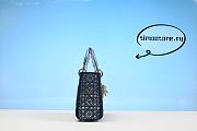 D1OR Metallic Satin Celestial Bead Embroidery Cannage Mini Lady Dior Blue - 2
