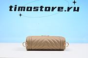 chane1  Beige Caviar Chevron New Medium Boy – Opulent Habits 25cm - 3