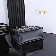D1or Small Book Tote Blue Dior Oblique Embroidery and Calfskin-26cm - 4