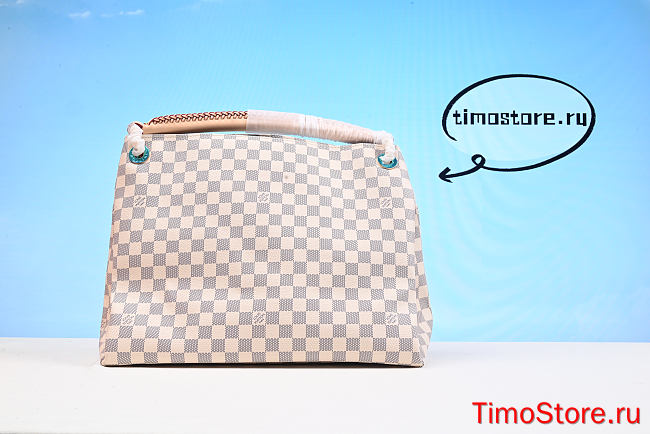 1ouis Vu1tton ARTSY MM HANDBAG IN DAMIER AZUR N CANVAS41174 HANDBAG White 42cm - 1
