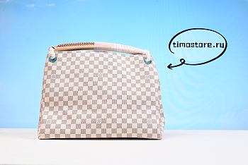 1ouis Vu1tton ARTSY MM HANDBAG IN DAMIER AZUR N CANVAS41174 HANDBAG White 42cm