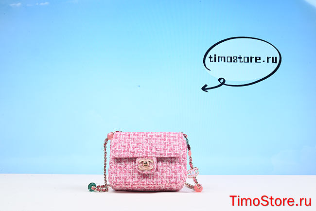  Chane1  the 23P pink woolen plastic bag 253488  16.5cm - 1