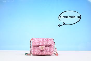  Chane1  the 23P pink woolen plastic bag 253488  16.5cm
