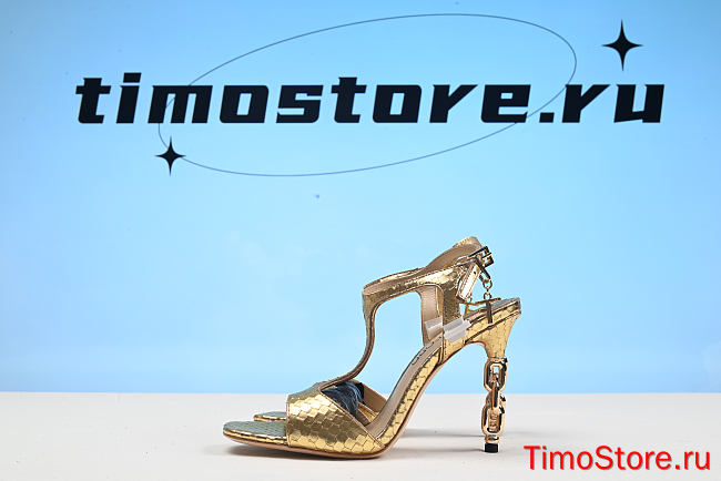 TOM FORD LAMINATED STAMPED PYTHON LEATHER GALAXY SANDAL - 1