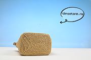 Proda logo-embossed raffia bucket bag 20CM - 5
