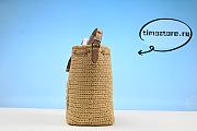 Proda logo-embossed raffia bucket bag 20CM - 4
