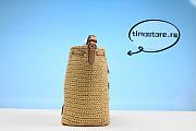 Proda logo-embossed raffia bucket bag 20CM - 3