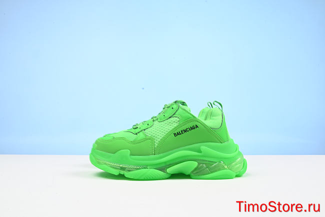 Ba1enc1age Triple S Clear Sole Neon Green  W09OL3801 - 1