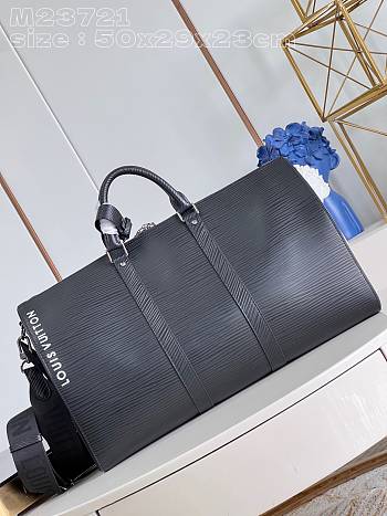 LV KEEPALL bandouliere black 50cm