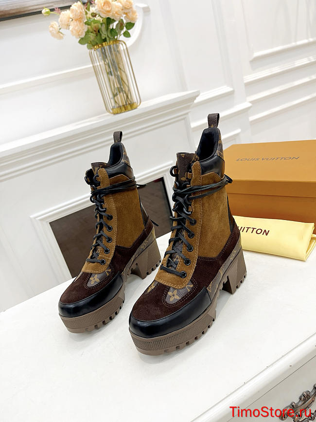 lv boots brown  - 1