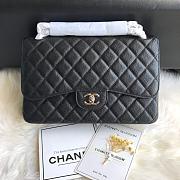 chanel flap black cowhide leather 30cm - 1