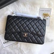 chanel flap black cowhide leather 30cm - 3
