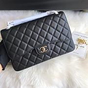 chanel flap black cowhide leather 30cm - 2