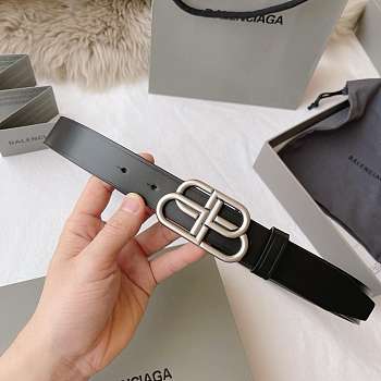 balenciaga belt black silver 