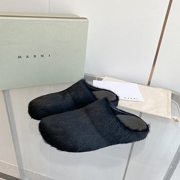 marni sabot Horsehair slippers black