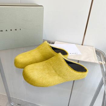 marni sabot Horsehair slippers light yellow